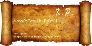 Kovácsik Pál névjegykártya