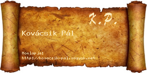 Kovácsik Pál névjegykártya